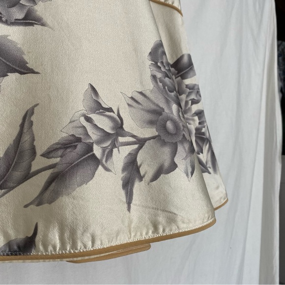 Zimmerman Skirt Mini Rose Floral Cream Grey Size 1 UK 10 Silk Cotton A Line - Picture 13 of 16